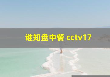 谁知盘中餐 cctv17